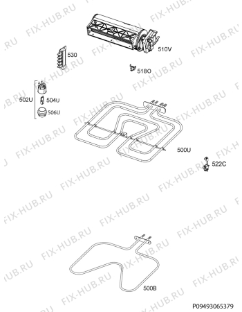 Взрыв-схема плиты (духовки) Zanussi ZZB510301X - Схема узла Electrical equipment